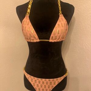 Pink and Gold Pineapple Bikini